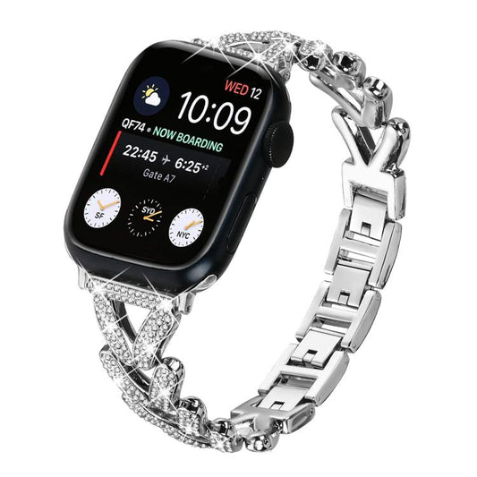 xDfind Small Twist Diamond Metal Watch Band, For Apple Watch 38 / 40 / 41 / S10 42mm 20mm