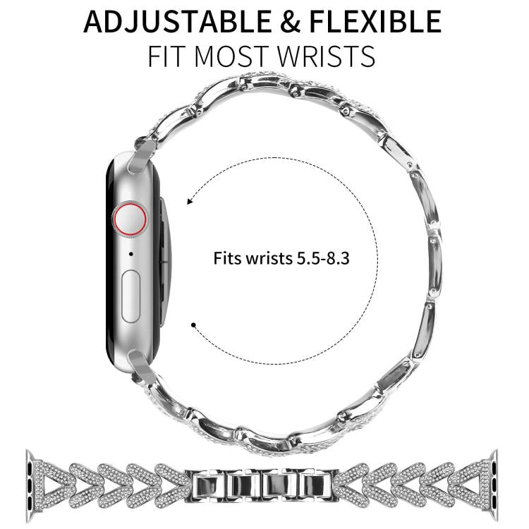 xDfind Small Twist Diamond Metal Watch Band, For Apple Watch 38 / 40 / 41 / S10 42mm 20mm