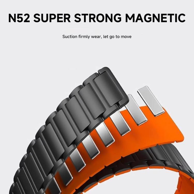Tri-beads Magnetic Silicone Watch Band, 22mm