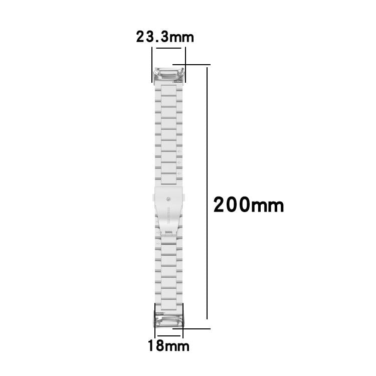 Tri-beads Flat Buckle Titanium Alloy Watch Band, For Fitbit Charge 6 / 5, For Fitbit Versa 4 / 3 / Sense / Sense 2, For Fitbit Charge 4 / 3