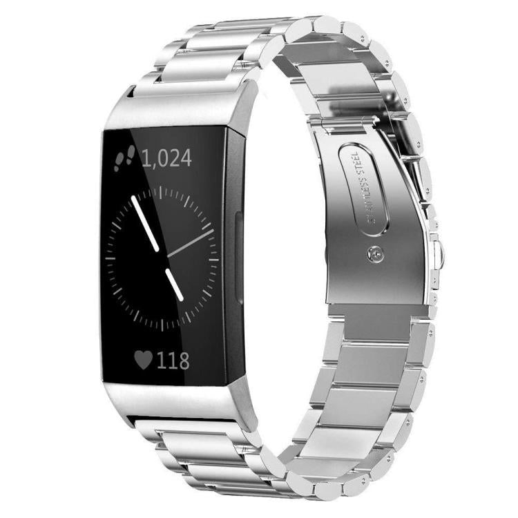 Tri-beads Flat Buckle Titanium Alloy Watch Band, For Fitbit Charge 6 / 5, For Fitbit Versa 4 / 3 / Sense / Sense 2, For Fitbit Charge 4 / 3