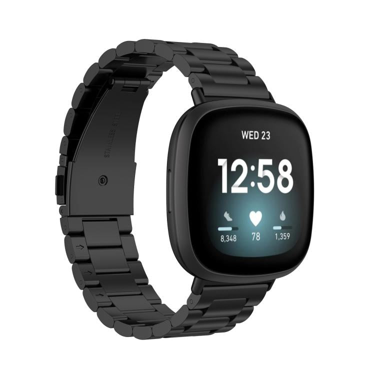 Tri-beads Flat Buckle Titanium Alloy Watch Band, For Fitbit Charge 6 / 5, For Fitbit Versa 4 / 3 / Sense / Sense 2, For Fitbit Charge 4 / 3