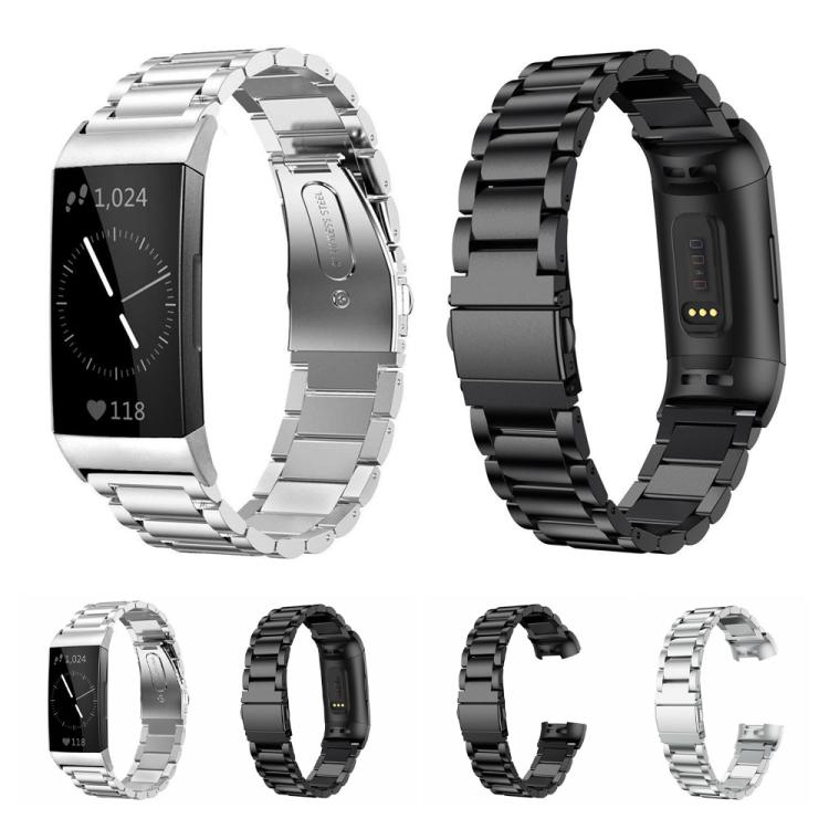Tri-beads Flat Buckle Titanium Alloy Watch Band, For Fitbit Charge 6 / 5, For Fitbit Versa 4 / 3 / Sense / Sense 2, For Fitbit Charge 4 / 3