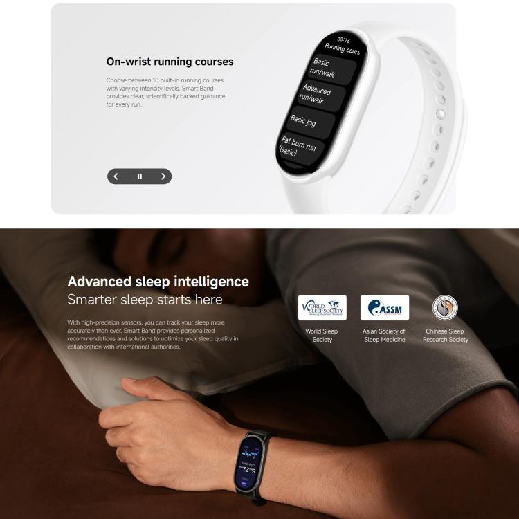 Original Xiaomi Smart Band 10, 1.72 inch AMOLED Screen 5ATM Waterproof Smart Watch, Support Blood Oxygen / Heart Rate Monitor, Smart Band 10 Black, Smart Band 10 Silver, Smart Band 10 Pink Gold