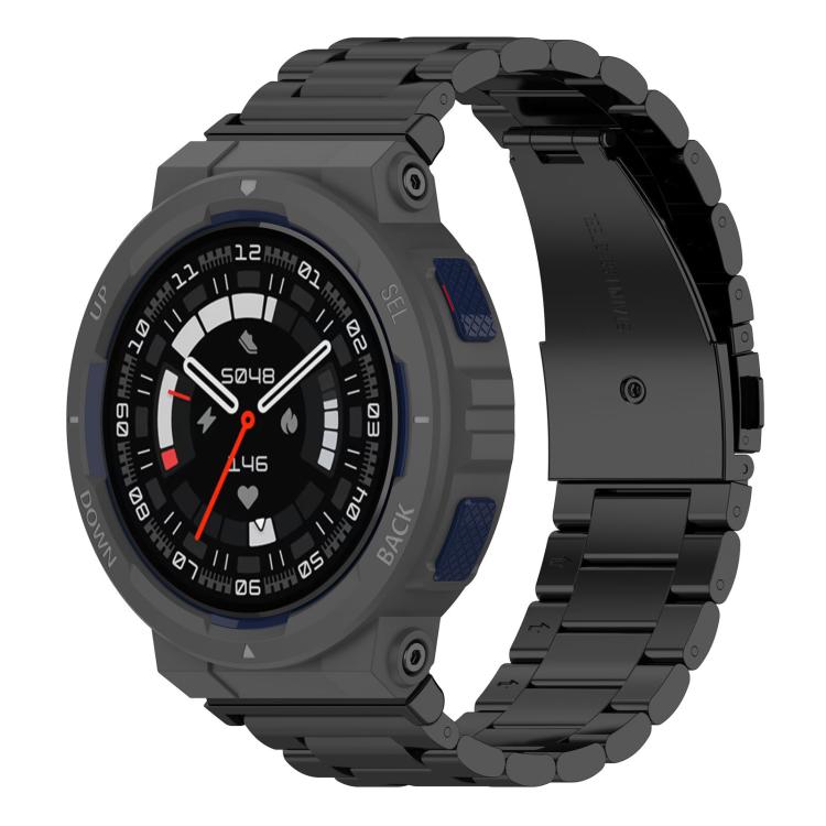 Tri-beads Flat Buckle Titanium Alloy Watch Band, For Huami Amazfit T-REX 3 A2322, For Huami Amazfit Active Edge A2212 / A2213, For Huami Amazfit T-Rex 2, For Huami Amazfit T-Rex Pro A1918