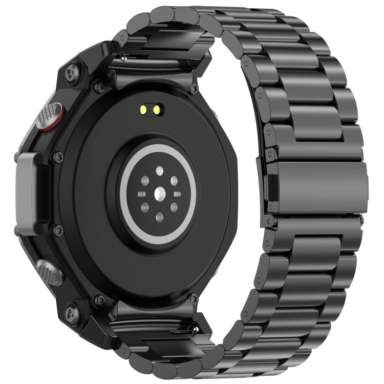 Tri-beads Flat Buckle Titanium Alloy Watch Band, For Huami Amazfit T-REX 3 A2322, For Huami Amazfit Active Edge A2212 / A2213, For Huami Amazfit T-Rex 2, For Huami Amazfit T-Rex Pro A1918