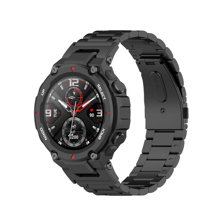 Tri-beads Flat Buckle Titanium Alloy Watch Band, For Huami Amazfit T-REX 3 A2322, For Huami Amazfit Active Edge A2212 / A2213, For Huami Amazfit T-Rex 2, For Huami Amazfit T-Rex Pro A1918