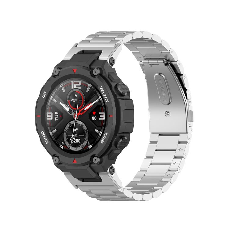 Tri-beads Flat Buckle Titanium Alloy Watch Band, For Huami Amazfit T-REX 3 A2322, For Huami Amazfit Active Edge A2212 / A2213, For Huami Amazfit T-Rex 2, For Huami Amazfit T-Rex Pro A1918