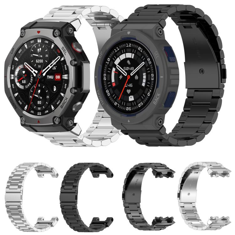 Tri-beads Flat Buckle Titanium Alloy Watch Band, For Huami Amazfit T-REX 3 A2322, For Huami Amazfit Active Edge A2212 / A2213, For Huami Amazfit T-Rex 2, For Huami Amazfit T-Rex Pro A1918