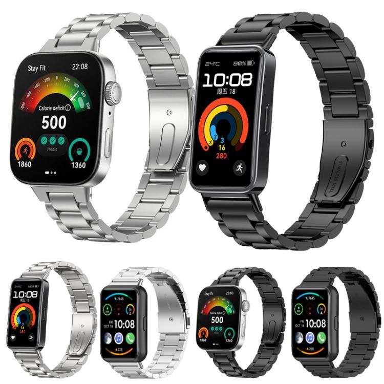 Tri-beads Flat Buckle Titanium Alloy Watch Band, For Huawei Watch Fit 5 / 5 Pro / 4 / 4 Pro, For Huawei Band 10 / 9 / 8, For Huawei Watch Fit 2