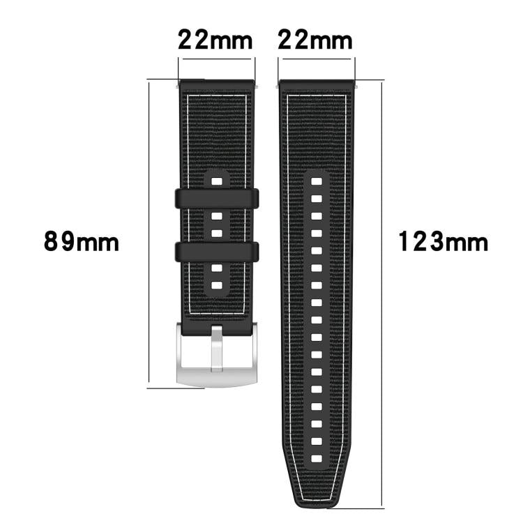 xDfind Hybrid Nylon Braid Silicone Watch Band, For Amazfit T-Rex 3 22mm