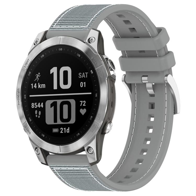 xDfind Hybrid Nylon Braid Silicone Watch Band, For Garmin Fenix 8/7X/6X/5X 26mm, For Garmin Fenix 8/7/6/5 22mm, For Garmin Forerunner 220/235/735/735XT 20mm, For Garmin Forerunner 35/30/35J 20mm
