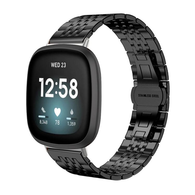 xDfind Seven-bead Solid Stainless Steel Watch Band, For Fitbit Charge 6 / 5 18mm, For Fitbit Versa 4 / 3 / Sense2 / 1 20mm, For Fitbit Charge 4 / 3 18mm