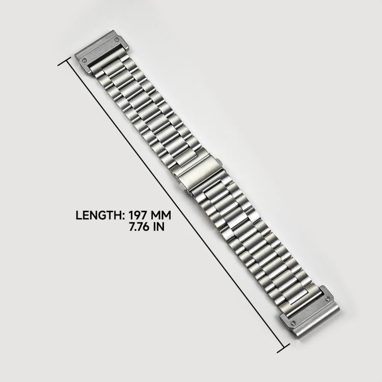 Tri-beads Flat Buckle Titanium Alloy Watch Band, Tactix Connector, For Garmin 26mm, For Garmin 22mm, For Garmin 20mm