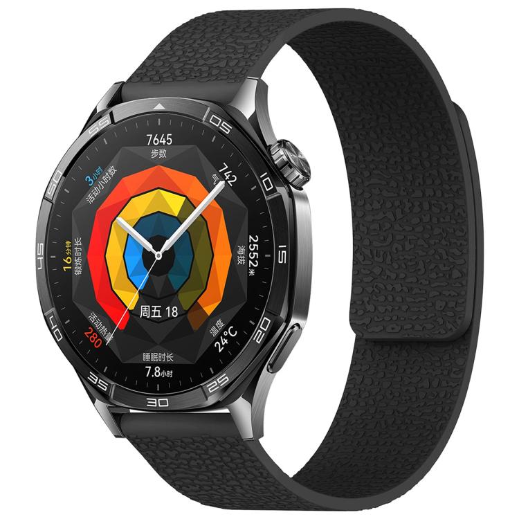 xDfind Flat Head Litchi Texture Magnetic Silicone Watch Band, 18mm, 20mm, 22mm, 14mm