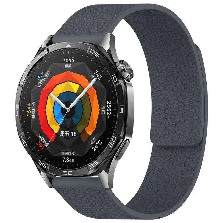 xDfind Flat Head Litchi Texture Magnetic Silicone Watch Band, 18mm, 20mm, 22mm, 14mm