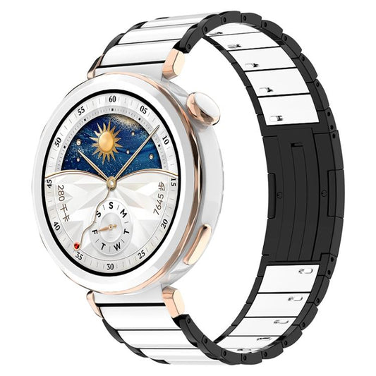 Ceramic Quick Release Folding Buckle Stainless Steel Watch Band, 18mm