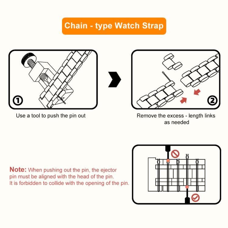 xDfind Three Beads Metal Resin Watch Band, 22mm