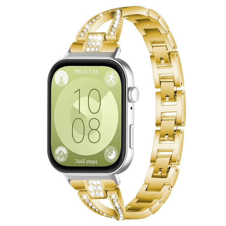 xDfind X-Shaped Single Row Diamond Metal Watch Band, For Huawei Watch Fit4 / Fit4 Pro / Fit3