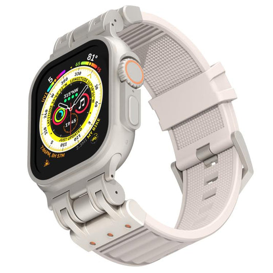 Mecha Stripe Texture Silicone Watch Band, For Apple Watch 46mm / 49mm / 45mm / 44mm