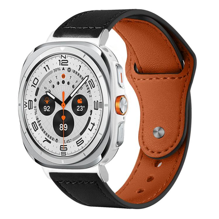 xDfind Rivet Buckle Genuine Leather Watch Band, For Galaxy Watch Ultra2 2026 / 2025 / 1 2024, For Galaxy Watch9 / 8 / 8 Classic