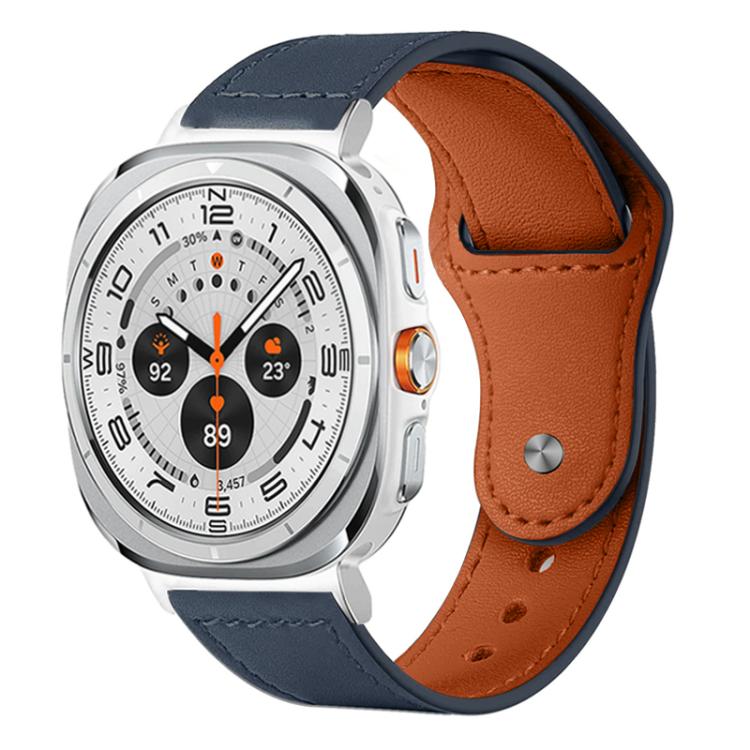 xDfind Rivet Buckle Genuine Leather Watch Band, For Galaxy Watch Ultra2 2026 / 2025 / 1 2024, For Galaxy Watch9 / 8 / 8 Classic
