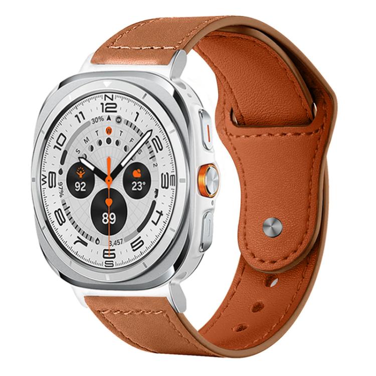 xDfind Rivet Buckle Genuine Leather Watch Band, For Galaxy Watch Ultra2 2026 / 2025 / 1 2024, For Galaxy Watch9 / 8 / 8 Classic