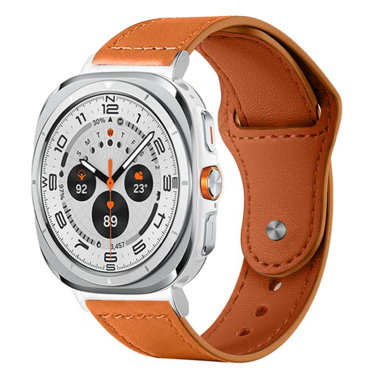 xDfind Rivet Buckle Genuine Leather Watch Band, For Galaxy Watch Ultra2 2026 / 2025 / 1 2024, For Galaxy Watch9 / 8 / 8 Classic