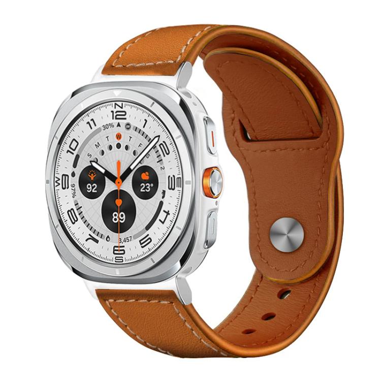 xDfind Rivet Buckle Genuine Leather Watch Band, For Galaxy Watch Ultra2 2026 / 2025 / 1 2024, For Galaxy Watch9 / 8 / 8 Classic