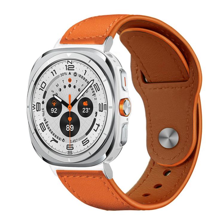 xDfind Rivet Buckle Genuine Leather Watch Band, For Galaxy Watch Ultra2 2026 / 2025 / 1 2024, For Galaxy Watch9 / 8 / 8 Classic
