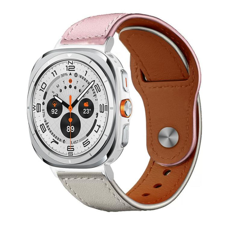 xDfind Rivet Buckle Genuine Leather Watch Band, For Galaxy Watch Ultra2 2026 / 2025 / 1 2024, For Galaxy Watch9 / 8 / 8 Classic