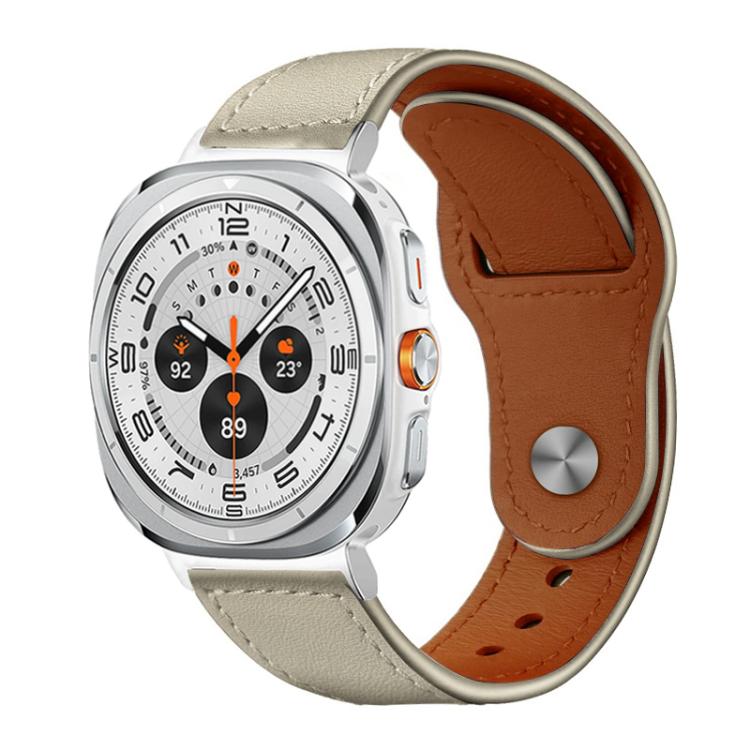 xDfind Rivet Buckle Genuine Leather Watch Band, For Galaxy Watch Ultra2 2026 / 2025 / 1 2024, For Galaxy Watch9 / 8 / 8 Classic