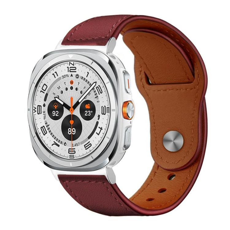 xDfind Rivet Buckle Genuine Leather Watch Band, For Galaxy Watch Ultra2 2026 / 2025 / 1 2024, For Galaxy Watch9 / 8 / 8 Classic