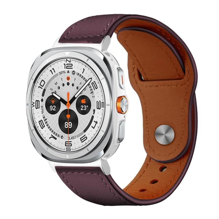 xDfind Rivet Buckle Genuine Leather Watch Band, For Galaxy Watch Ultra2 2026 / 2025 / 1 2024, For Galaxy Watch9 / 8 / 8 Classic