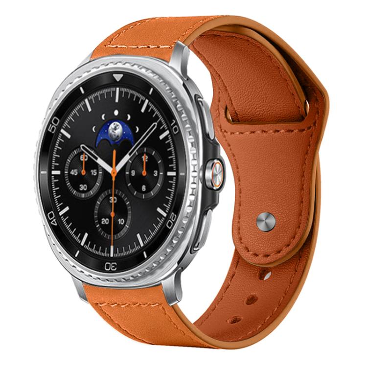 xDfind Rivet Buckle Genuine Leather Watch Band, For Galaxy Watch Ultra2 2026 / 2025 / 1 2024, For Galaxy Watch9 / 8 / 8 Classic