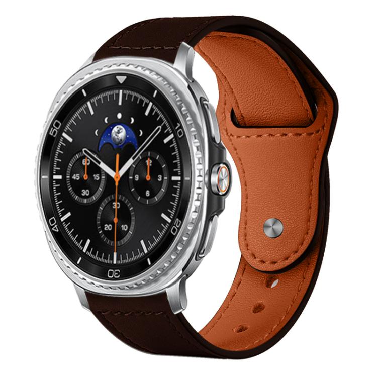 xDfind Rivet Buckle Genuine Leather Watch Band, For Galaxy Watch Ultra2 2026 / 2025 / 1 2024, For Galaxy Watch9 / 8 / 8 Classic