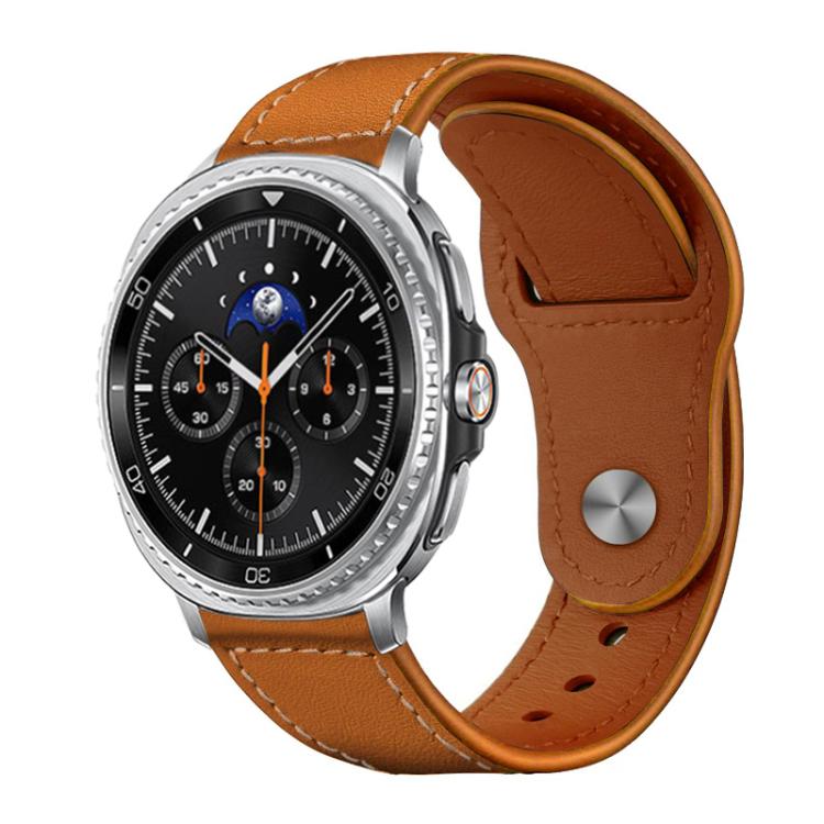 xDfind Rivet Buckle Genuine Leather Watch Band, For Galaxy Watch Ultra2 2026 / 2025 / 1 2024, For Galaxy Watch9 / 8 / 8 Classic