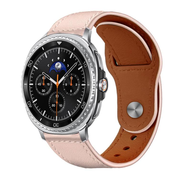 xDfind Rivet Buckle Genuine Leather Watch Band, For Galaxy Watch Ultra2 2026 / 2025 / 1 2024, For Galaxy Watch9 / 8 / 8 Classic