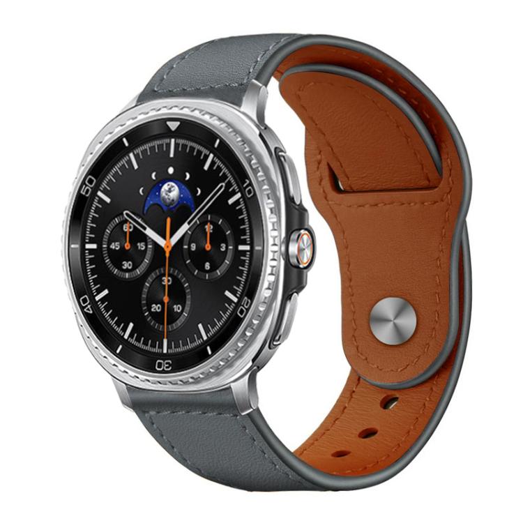 xDfind Rivet Buckle Genuine Leather Watch Band, For Galaxy Watch Ultra2 2026 / 2025 / 1 2024, For Galaxy Watch9 / 8 / 8 Classic