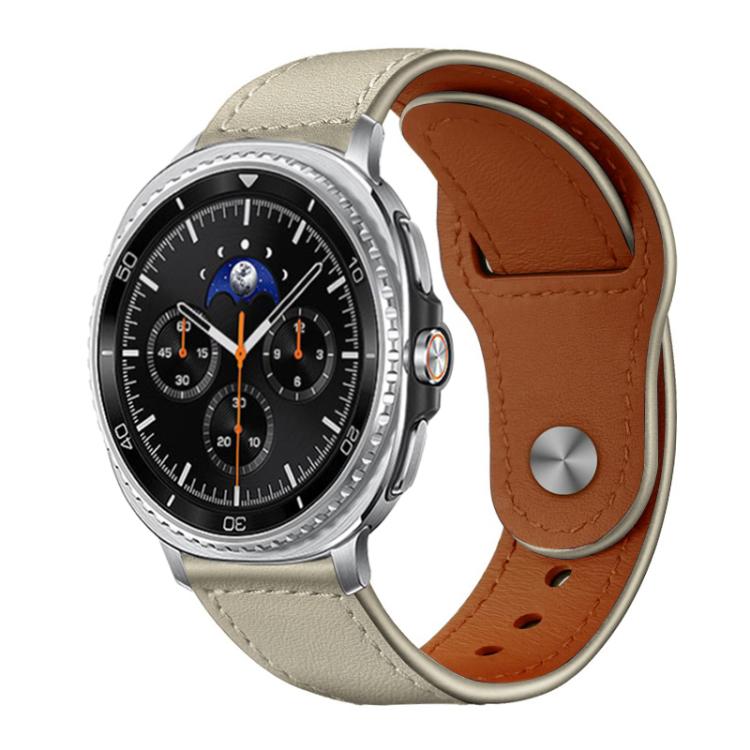 xDfind Rivet Buckle Genuine Leather Watch Band, For Galaxy Watch Ultra2 2026 / 2025 / 1 2024, For Galaxy Watch9 / 8 / 8 Classic