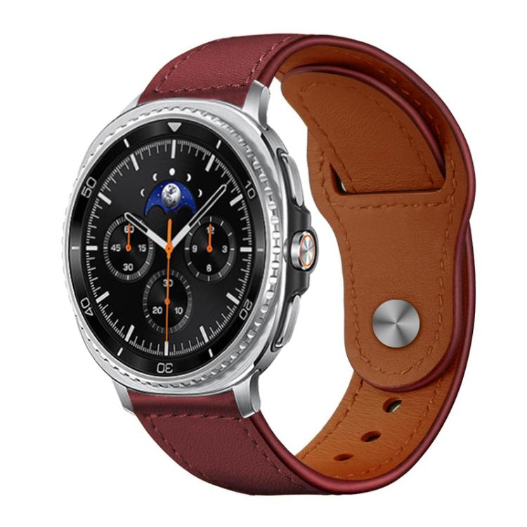 xDfind Rivet Buckle Genuine Leather Watch Band, For Galaxy Watch Ultra2 2026 / 2025 / 1 2024, For Galaxy Watch9 / 8 / 8 Classic
