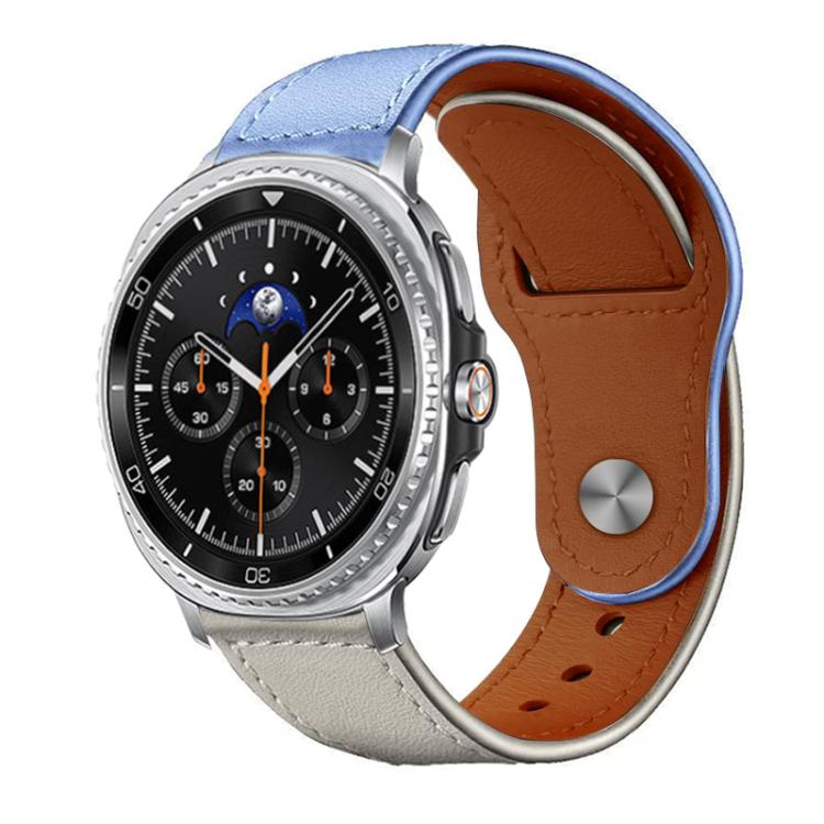 xDfind Rivet Buckle Genuine Leather Watch Band, For Galaxy Watch Ultra2 2026 / 2025 / 1 2024, For Galaxy Watch9 / 8 / 8 Classic