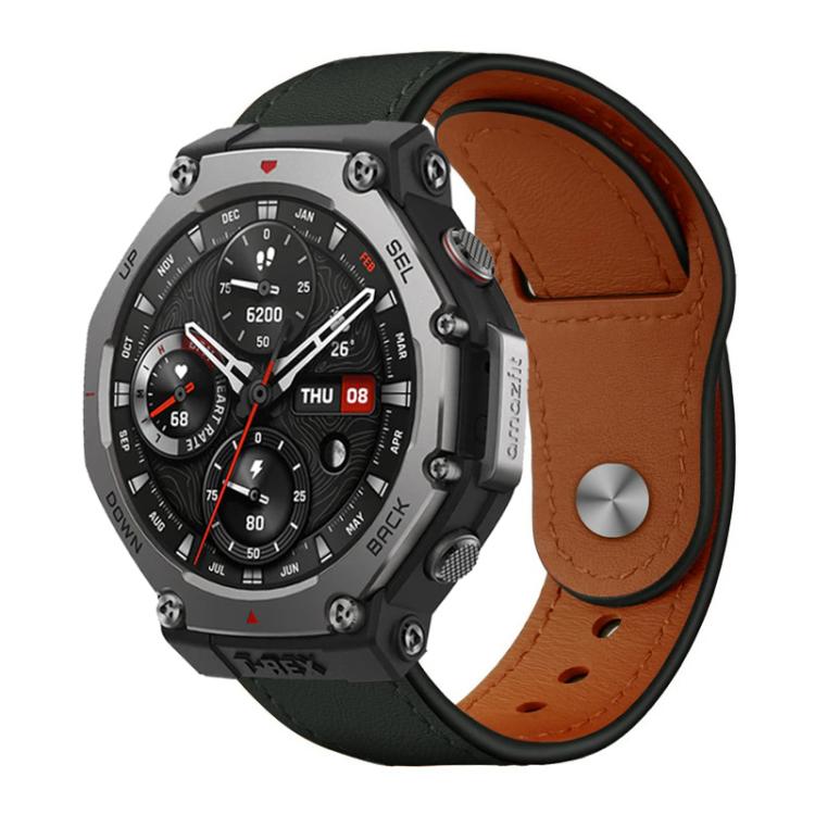 xDfind Rivet Buckle Genuine Leather Watch Band, 22mm