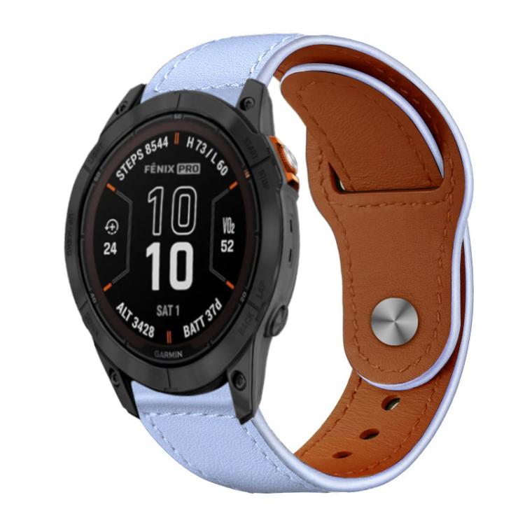 xDfind Rivet Buckle Genuine Leather Watch Band, For Garmin Fenix 8/7X/6X/5X 26mm