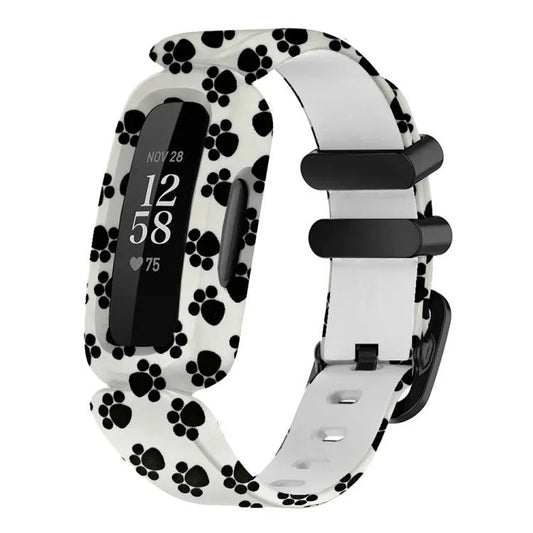 xDfind Black Buckle Painting Integrated Silicone Watch Band, For Fitbit Ace 3 / Inspire2