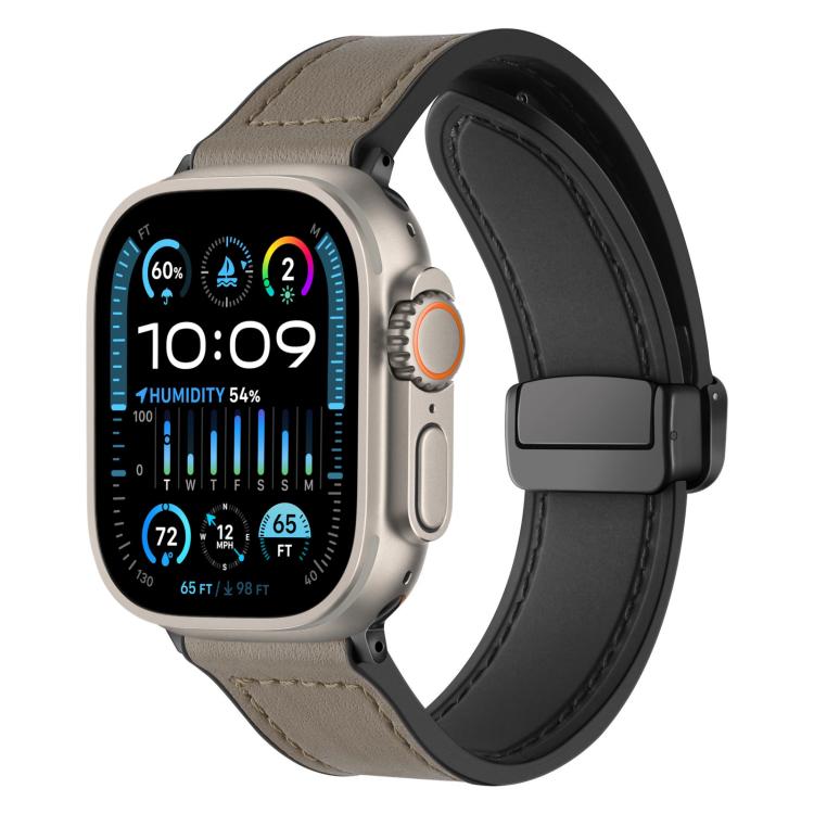 xDfind Crazy Horse Pattern Silicone Skin Magnetic Buckle Watch Band, For Apple Watch 42 / 44 / 45 / 46 / 49mm, For Apple Watch 38 / 40 / 41 / S10 42mm