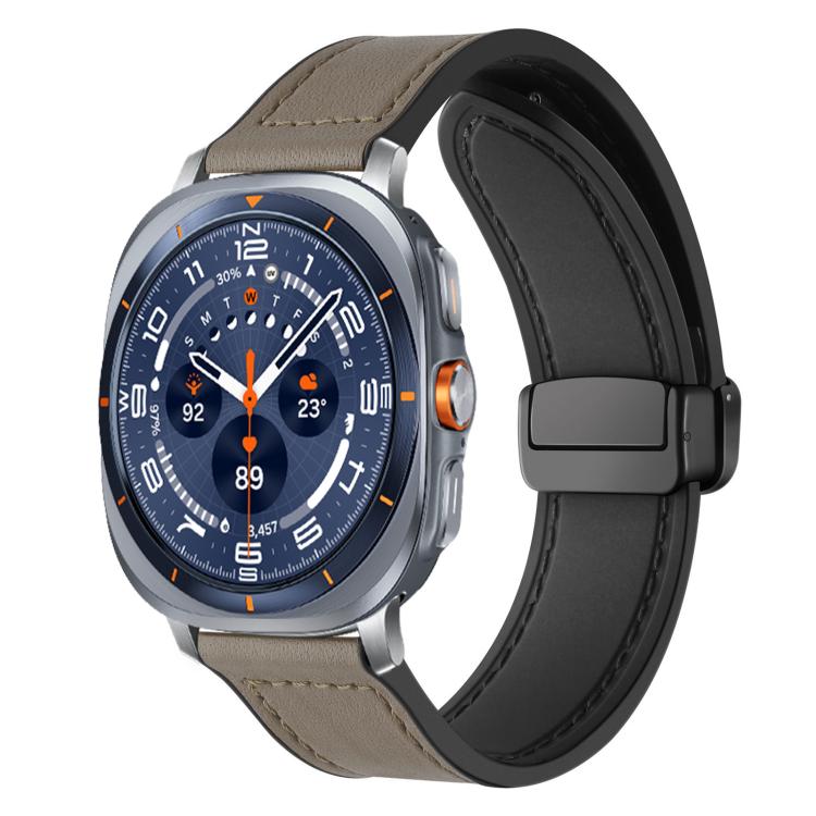 xDfind Crazy Horse Pattern Silicone Skin Magnetic Buckle Watch Band, For Samsung Galaxy Watch Ultra / Ultra 2025, For Samsung Galaxy Watch8 / 8 Classic