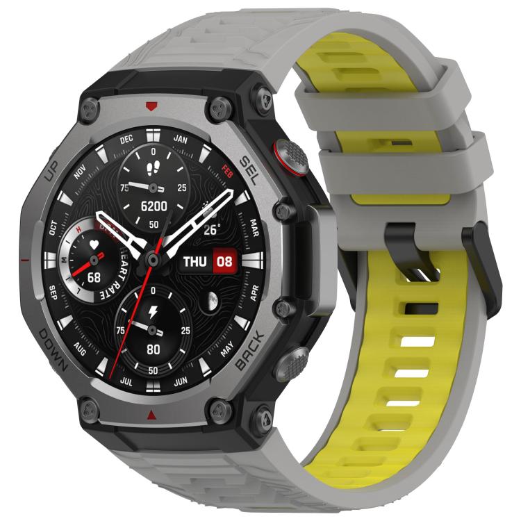 xDfind Two-color Black Buckle Silicone Watch Band, For Amazfit T-Rex 3