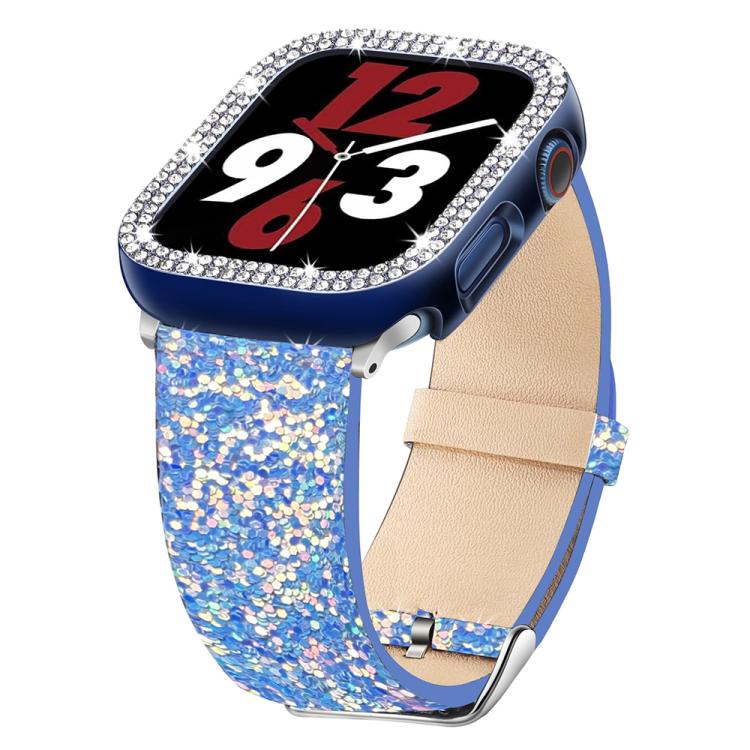xDfind Glitter Sequins Leather Watch Band, For Apple Watch 42 / 44 / 45 / 46 / 49mm, For Apple Watch 38 / 40 / 41 / S10 42mm
