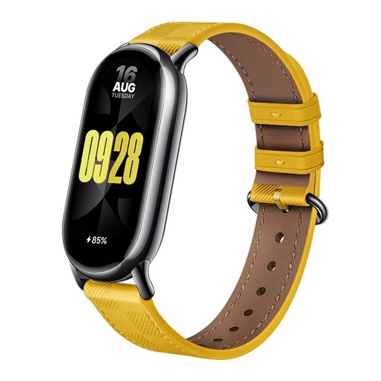 xDfind Plaid Texture Leather Watch Band, For Xiaomi Smart Band 10 / 9 / 8